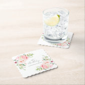 18thバースデーパーティーピンクフローラカスタム ペーパーコースター (インサイチュ)