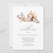 18thバースデーパーティーホワイトカボチャ秋花 招待状 (正面)