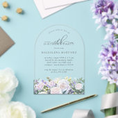 18thバースデーパーティーホワイトブルーフローラアーチ アクリル招待状 (インサイチュ (ウェディング))