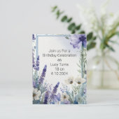 18thバースデーパーティー招待状と青い花 招待状 (スタンド正面)