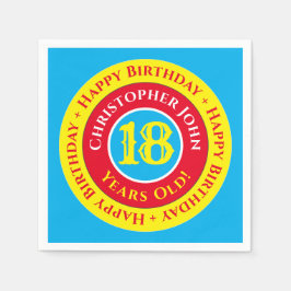 18thバースデーパーティー紙ナプキンス スタンダードカクテルナプキン