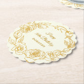 18thバースデーパーティー金ゴールドバラアイボリーホワイト ペーパーコースター (アングル)