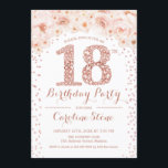 18thバースデーパーティー – ホワイトローズ金ゴールド 招待状<br><div class="desc">18th誕生日パーティー招待エレガントデザインでフェイクグリッターバラ金ゴールドと白。</div>