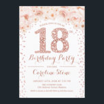 18thバースデーパーティー – ホワイトローズ金ゴールド 招待状<br><div class="desc">18th誕生日パーティー招待エレガントデザインでフェイクグリッターバラ金ゴールドと白。</div>