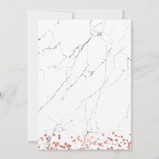 18thモダンバースデーパーティーバラ金ゴールド大理石 招待状 (裏面)