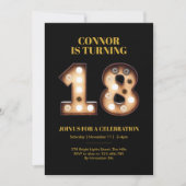 18th誕生日の招待状の明るいライト 招待状 (正面)