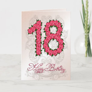 18th誕生日カード(バラと離れ付) カード