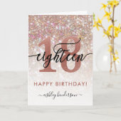 18th誕生日シックグリッター グラデーション カード (黄色い花)