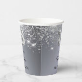 18th誕生日シルバーグリッターモノグラム 紙コップ (右)