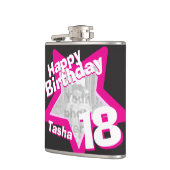 18th誕生日スター写真ガールズお尻フラスコ フラスク (左)