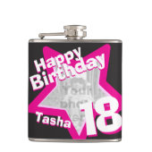 18th誕生日スター写真ガールズお尻フラスコ フラスク (正面)