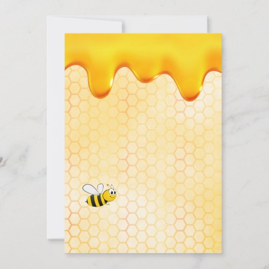 18th誕生日ハニカムスイートバンブルミツバチかわいい 招待状 (裏面)