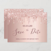 18th誕生日バラ金ゴールドグリッター日付を保存 ポストカード (正面/裏面)