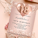 18th誕生日バラ金ゴールドバルーンの予算の招待 チラシ<br><div class="desc">この招待はチラシ紙で非常に薄い。封筒は含まれない。厚い招待状(同じデザイン)は当店を訪ねてほしい。18エレガント歳の誕生日。バラ金ゴールドフェイクの金属的な背景。バラ飾金ゴールド、ピンクフェイクの輝き、キラキラと風船。名前とパーティー・詳細のパーソナライズおよび追加名前は手で書スタイルのスクリプトで、番号18はバルーンスタイルのフォント。</div>