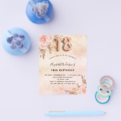 18th誕生日パンパスグラスバラ予算 チラシ (シングル)