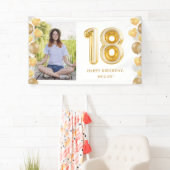 18th誕生日パーティフォト金ゴールドバルーン 横断幕 (インサイチュ)