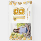 18th誕生日パーティフォト金ゴールドバルーン 横断幕 (縦)