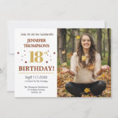 18th誕生日パーティーの写真 招待状 (正面)