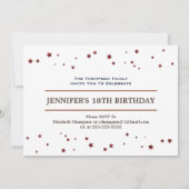 18th誕生日パーティーの写真 招待状 (裏面)