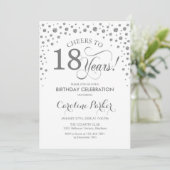18th誕生日パーティーの招待状 – Silver White 招待状 (スタンド正面)