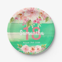 18th誕生日パーティーグリーンウッド赤面花模様