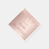 18th誕生日パーティーバラ金ゴールドグリッター18年 スタンダードカクテルナプキン (角)