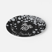 18th誕生日パーティーブラックハロー18ダイヤモンド名 ペーパープレート (アングル)