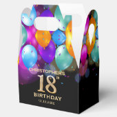 18th誕生日パーティーブラック&金ゴールドバルーン フェイバーボックス (オープン)