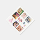 18th誕生日パーティー写真コラージュ スタンダードカクテルナプキン (角)