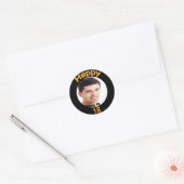 18th誕生日パーティー写真金ゴールドバルーン黒 ラウンドシール (封筒)