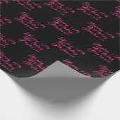 18th誕生日パーティー名ブラックパターモダンン ラッピングペーパー (角)
