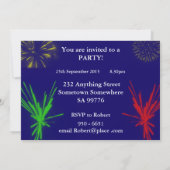 18th誕生日パーティー招致 招待状 (裏面)