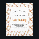 18th誕生日パーティー猫ホワイトゴールデン予算 チラシ<br><div class="desc">この招待はチラシ紙で非常に薄い。封筒は含まれない。厚い招待状(同じデザイン)は当店を訪ねてほしい。白い背景飾に、可愛い金猫がパーティー帽をかぶった。名前とパーティー・詳細のパーソナライズおよび追加</div>