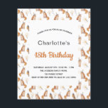 18th誕生日パーティー猫ホワイトゴールデン予算 チラシ<br><div class="desc">この招待はチラシ紙で非常に薄い。封筒は含まれない。厚い招待状(同じデザイン)は当店を訪ねてほしい。白い背景飾に、可愛い金猫がパーティー帽をかぶった。名前とパーティー・詳細のパーソナライズおよび追加</div>