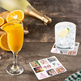 18th誕生日パーティー白名写真集 スクエアペーパーコースター