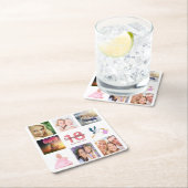 18th誕生日パーティー白名写真集 スクエアペーパーコースター (インサイチュ)