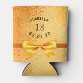 18th誕生日パーティー金ゴールドエレガントボウ 缶クーラー (正面)