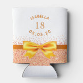 18th誕生日パーティー金ゴールドホワイトボウ 缶クーラー (裏面)