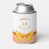 18th誕生日パーティー金ゴールドホワイトボウ 缶クーラー (缶裏面)