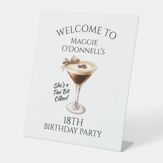 18th誕生日パーティーEspresso Martini Welcome 台座サイン (正面)