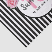 18th誕生日ピンクローズ白黒ストライプ 薄葉紙 (詳細)