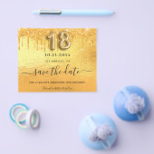 18th誕生日金ゴールドグリッター予算の日付を保存 チラシ (シングル)
