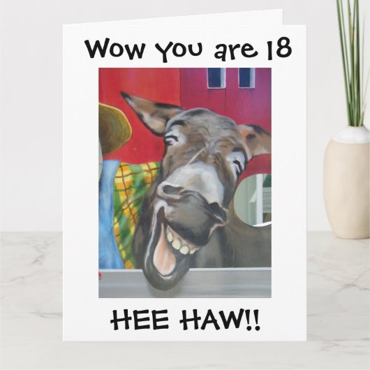 「18th」誕生日の「FRING DONKEY GREETING」 カード (正面)