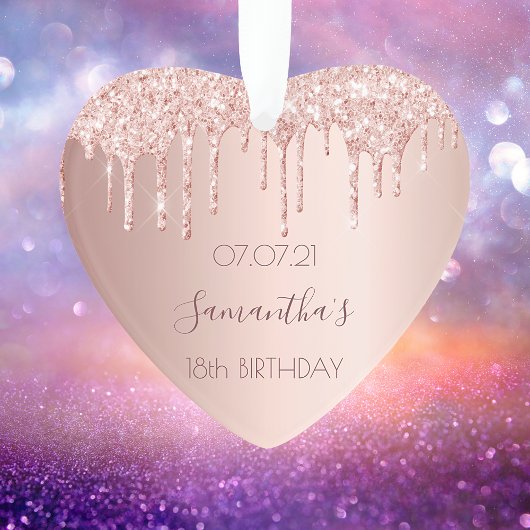 18th 18誕生日パーティーデコールバラ金ゴールドグリッター オーナメント