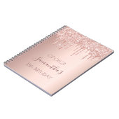 18th 18誕生日パーティーバラ金ゴールドグリッター乾燥 ノートブック (左側)