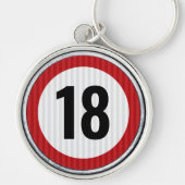 18th Birthday ANY AGE Speed Limit Sign キーホルダー (正面)