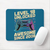 18th Birthday Boy Gift Level 18 Gamer 2008 18 Year マウスパッド (マウス)