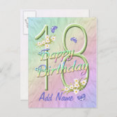 18th Birthday Butterfly Dance Postcard ポストカード (正面/裏面)