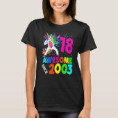18th Birthday Dabbing Unicorn Party 18 Years Old Tシャツ (正面)