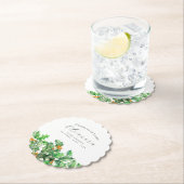 18th Birthday December Birth Flower Holly Custom ペーパーコースター (インサイチュ)